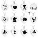 Heart Cremation Jewelry Halloween Memorial Pendant