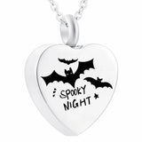 Heart Cremation Jewelry Halloween Memorial Pendant