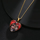 Custom Love Heart Photo Pendant Necklace Personalized Jewelry
