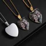 Custom Love Heart Photo Pendant Necklace Personalized Jewelry