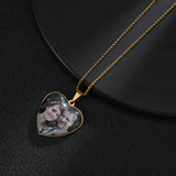 Custom Love Heart Photo Pendant Necklace Personalized Jewelry