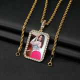 Memory Photo Nameplate Pendant Necklace Customized Picture Pendant