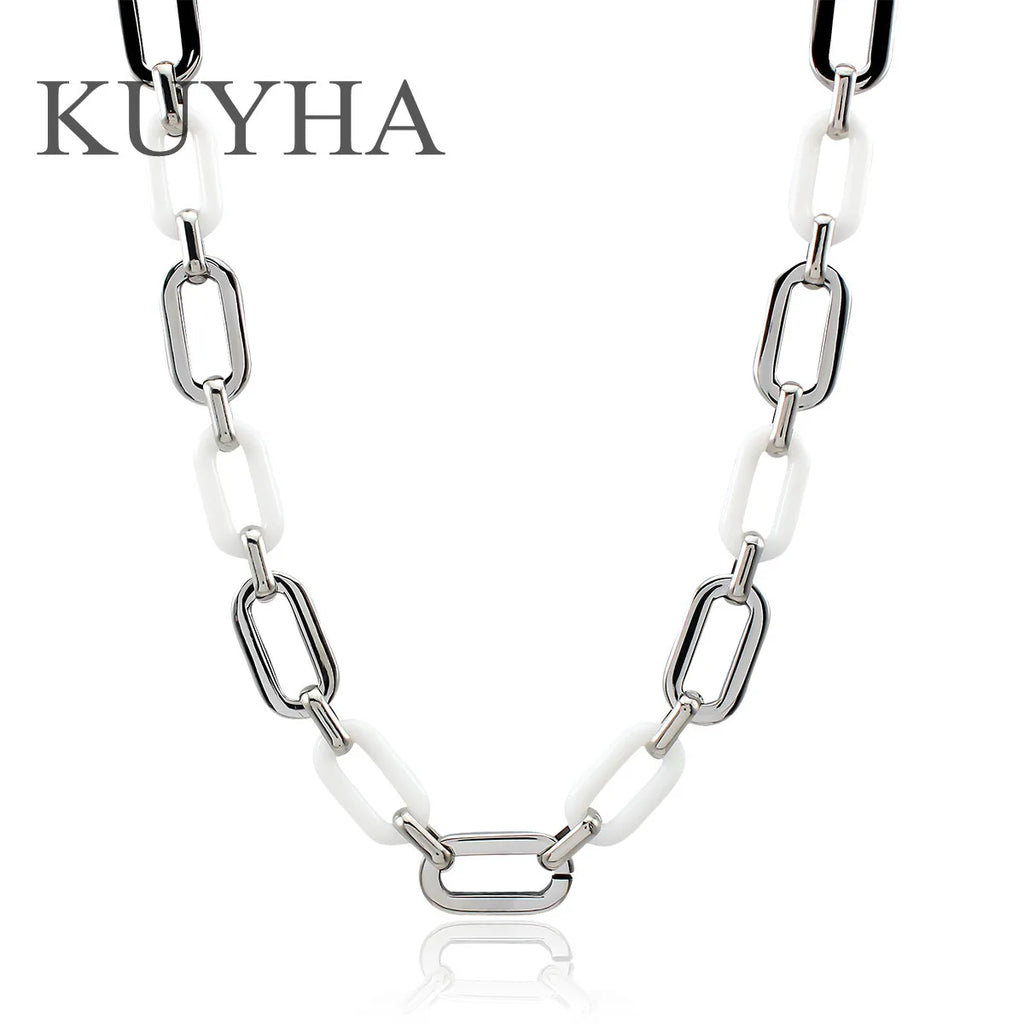 Memory Stainless Steel Bracelet & Colorful Acrylic Necklace