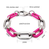 Memory Stainless Steel Bracelet & Colorful Acrylic Necklace