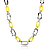 Memory Stainless Steel Bracelet & Colorful Acrylic Necklace