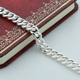 Men 10MM Sideways Bracelet 925 Silver Jewelry For Male