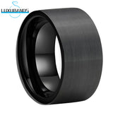 10mm 12mm Tungsten Carbide Rings for Women Brushed Finish Comfort Fit