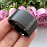 10mm 12mm Tungsten Carbide Rings for Women Brushed Finish Comfort Fit