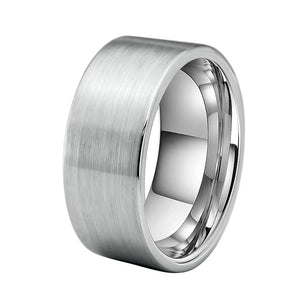 10mm 12mm Tungsten Carbide Rings for Women Brushed Finish Comfort Fit