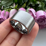 10mm 12mm Tungsten Carbide Rings for Women Brushed Finish Comfort Fit