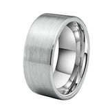 10mm 12mm Tungsten Carbide Rings for Women Brushed Finish Comfort Fit