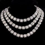 13mm Crystal Tennis Chain Necklace Bling Rhinestone Choker