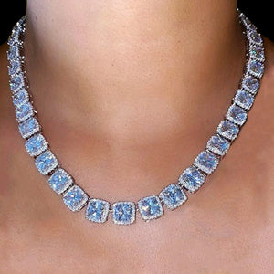 13mm Crystal Tennis Chain Necklace Bling Rhinestone Choker
