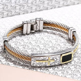 Men's Cross Wire Chain Bracelet Stainless Steel Bangle Punk Bracelets