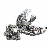 Biker Skull Eagle Engine Pendant 316L Stainless Steel Men