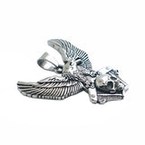 Biker Skull Eagle Engine Pendant 316L Stainless Steel Men