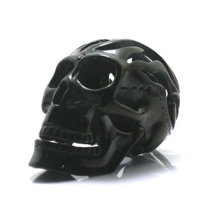Men Stainless Steel Flaming Rider Skull Pendant Chain