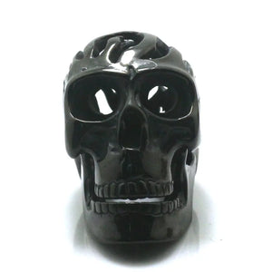 Men Stainless Steel Flaming Rider Skull Pendant Chain