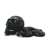 Men Stainless Steel Flaming Rider Skull Pendant Chain