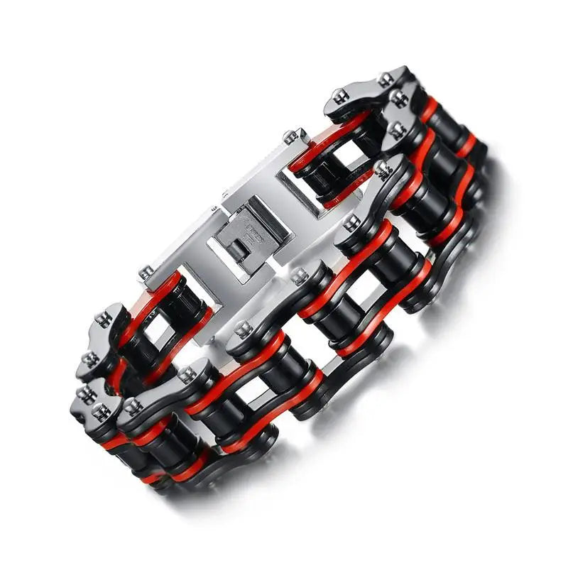 Men's Motor Bike Chain Stainless Steel Bracelet Bangle