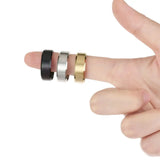 8mm Classic Black/Silver Stainless Steel Rings Couple Engagement Wedding Bands
