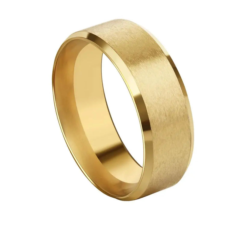 8mm Classic Black/Silver Stainless Steel Rings Couple Engagement Wedding Bands