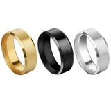 8mm Classic Black/Silver Stainless Steel Rings Couple Engagement Wedding Bands