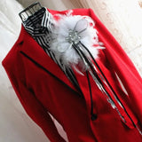 Alloy Chain Lapel Pin Punk Feather Brooches Wedding Party Corsage