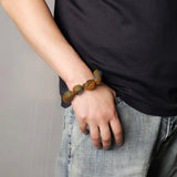 Men Amber Stone Bracelet Pendant Necklace