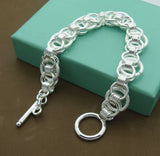 925 Sterling Silver Bracelet DIY Jewelry Gift