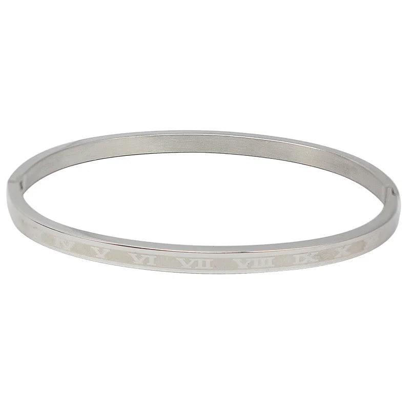 Couples Bracelet Roman Numeral Lover Cuff Bangle Wedding Jewelry