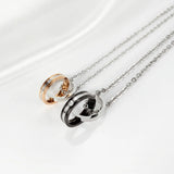 Personalized Double Ring Stainless Steel Pendant Necklace