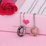 Personalized Double Ring Stainless Steel Pendant Necklace