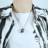 Personalized Double Ring Stainless Steel Pendant Necklace