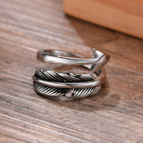 Men Arrow Ring, Stainless Steel Feather Rings, Boho Style Jewelry