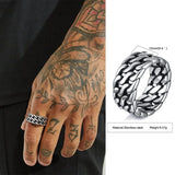 Men Arrow Ring, Stainless Steel Feather Rings, Boho Style Jewelry
