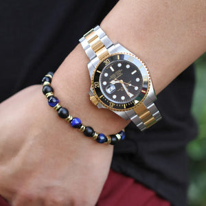 Tiger Eye Malachite Gemstone CZ Beaded Bracelet Couple Bangles Jewelry