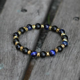 Tiger Eye Malachite Gemstone CZ Beaded Bracelet Couple Bangles Jewelry