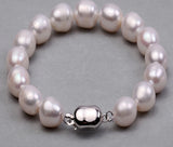 Big Pearl Bracelet 9-10mm Oval Freshwater Pearl Bracelet Women Men