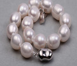Big Pearl Bracelet 9-10mm Oval Freshwater Pearl Bracelet Women Men