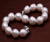Big Pearl Bracelet 9-10mm Oval Freshwater Pearl Bracelet Women Men