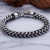 Men Large Link Jewelry Leather Stainless Steel Chain Bracelet 8mm