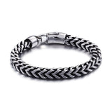 Men Large Link Jewelry Leather Stainless Steel Chain Bracelet 8mm