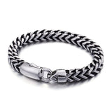 Men Large Link Jewelry Leather Stainless Steel Chain Bracelet 8mm