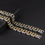 Men Bike Chain Bracelet Stainless Steel Biker Bicycle Motorcycle Link Chain