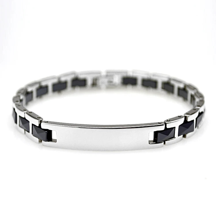 High-tec Ceramic Charm Bracelet Stainless Steel ID Engraving CE002B