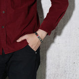 Men Leather Medical Alert Bracelet with Disease engraving