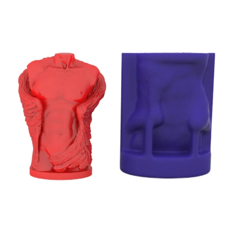Men Body Scented Gypsum Candle UV Resin Mold DIY Crafts Silicone Mould