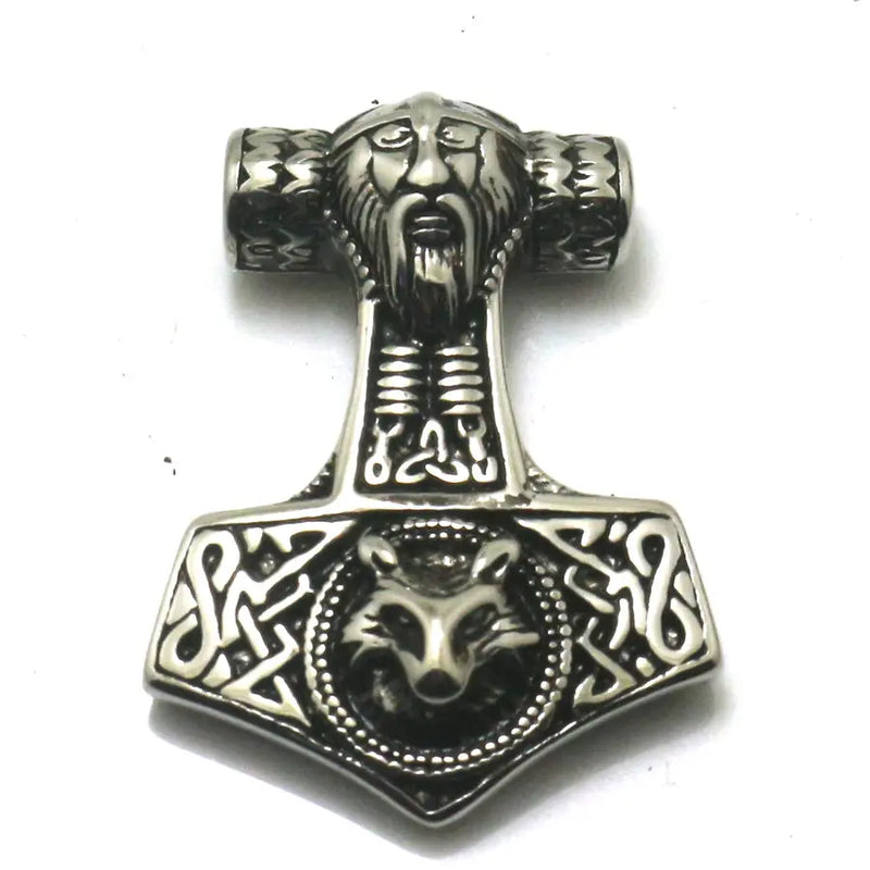 Men Boy 316L Stainless Steel Thor's Hammer Vikings Pendant