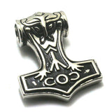 Men Boy Thor's Hammer Pendant Gothic Two-sided 316L Stainless Steel